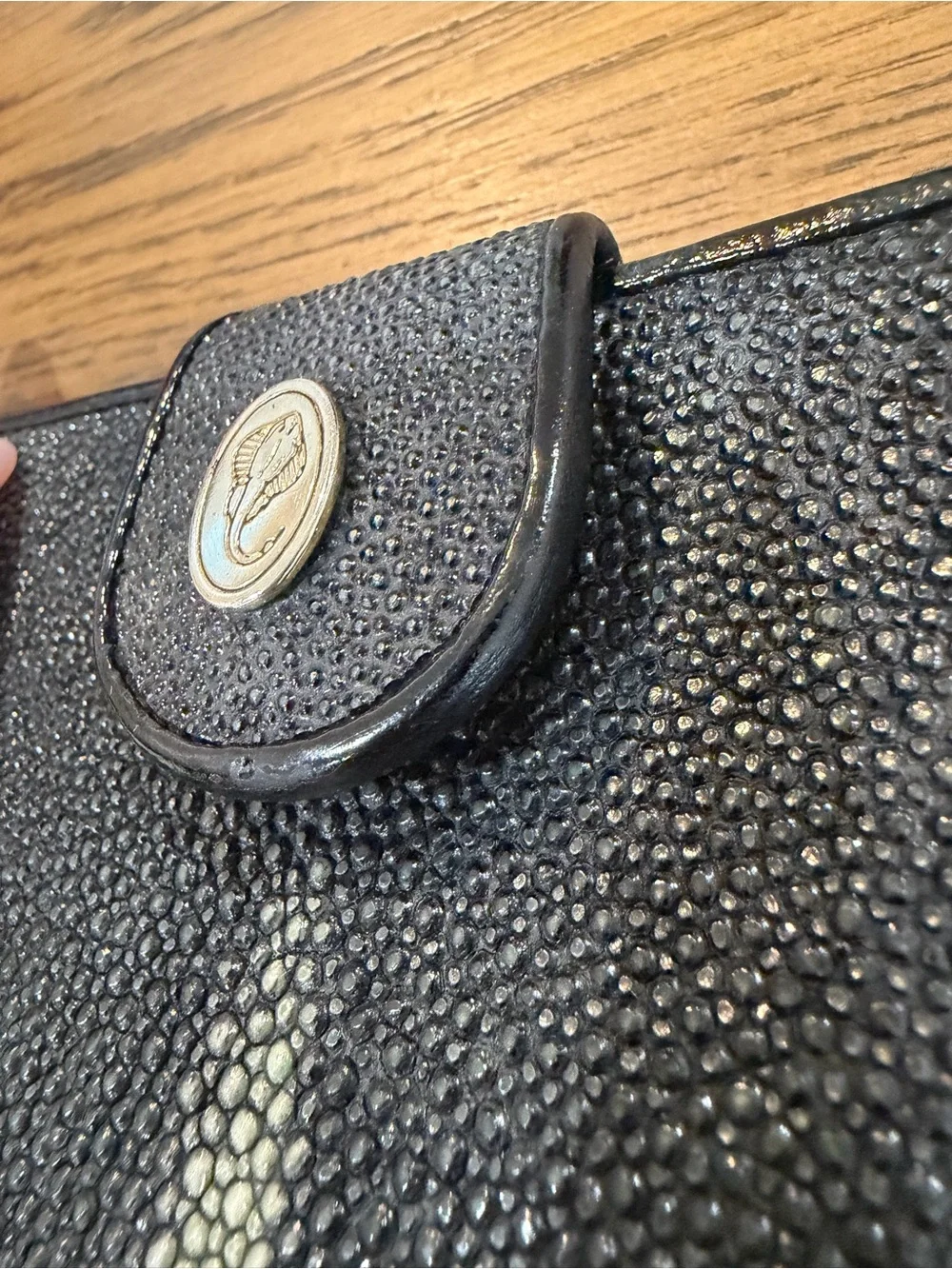 Classic Black Stingray-Texture Women's Wallet